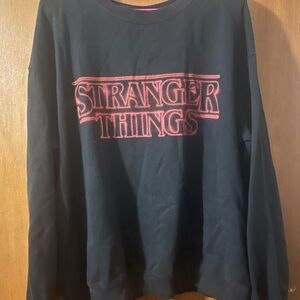 Red Stranger Things Hoodie in Black
